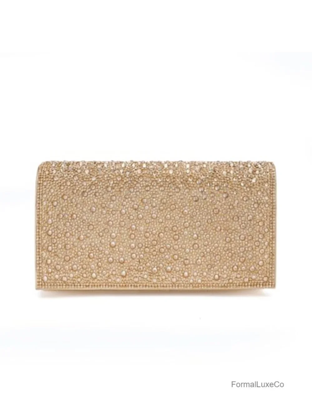 Rhinestone Envelope Flap Clutch with Detachable Chain Evening Bag